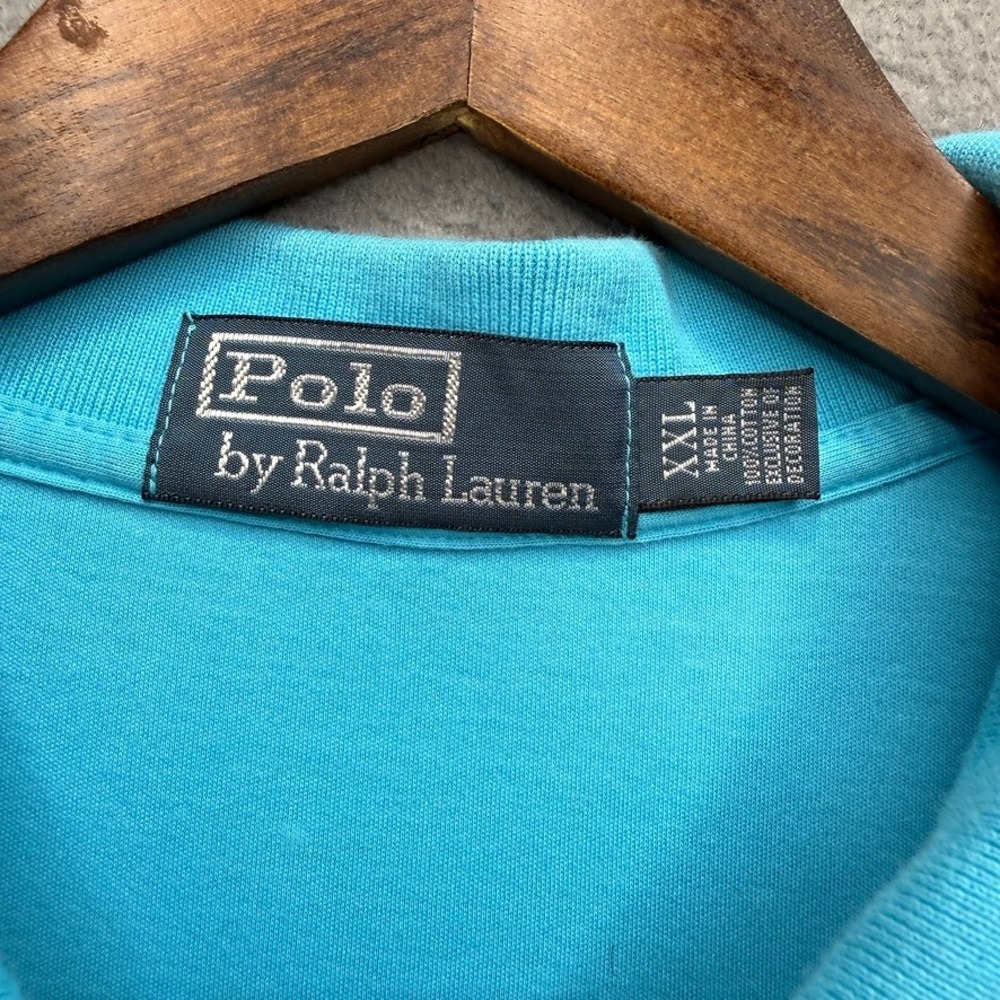 Polo Ralph Lauren Polo Shirt Classic Fit XXL Blue Short Sleeve Flesh Pony Preppy - Picture 4 of 12